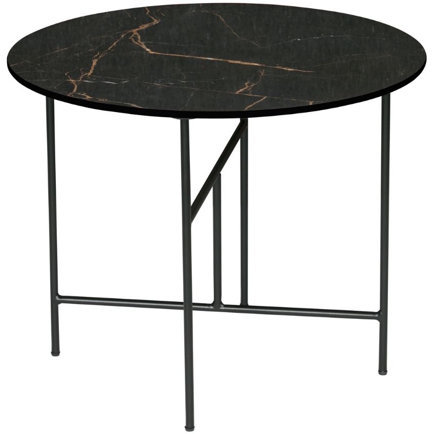 Hoorns Černý kovový konferenční stolek Tatum 60 cm