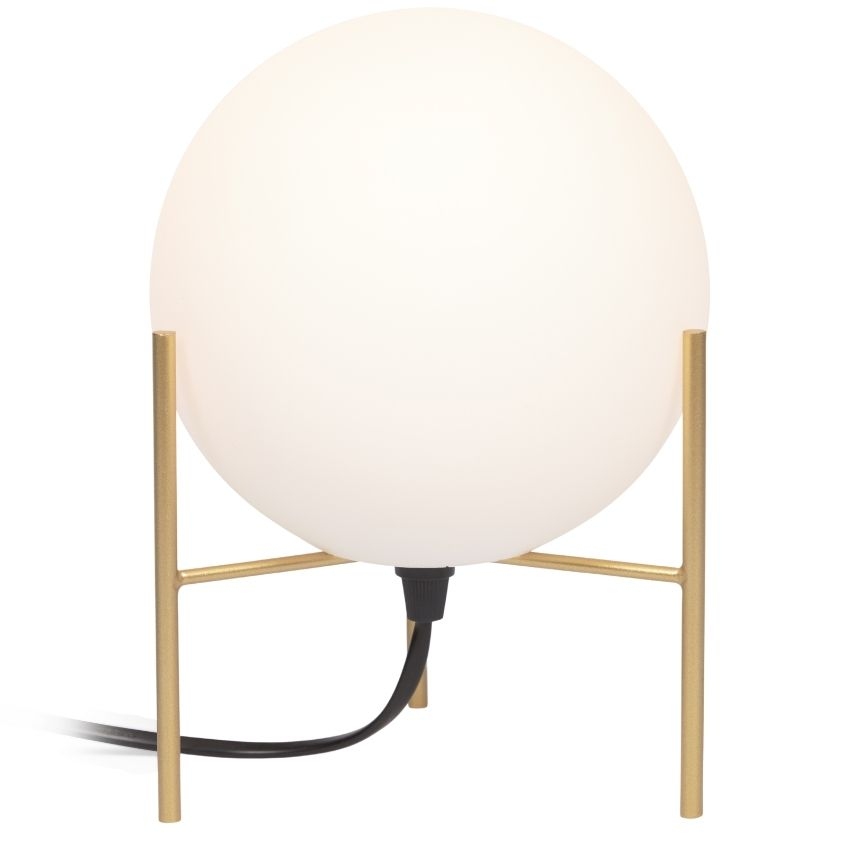 Bílo zlatá skleněná stolní lampa