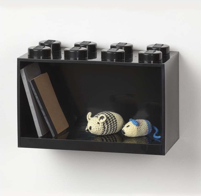 Dětská černá nástěnná police LEGO®