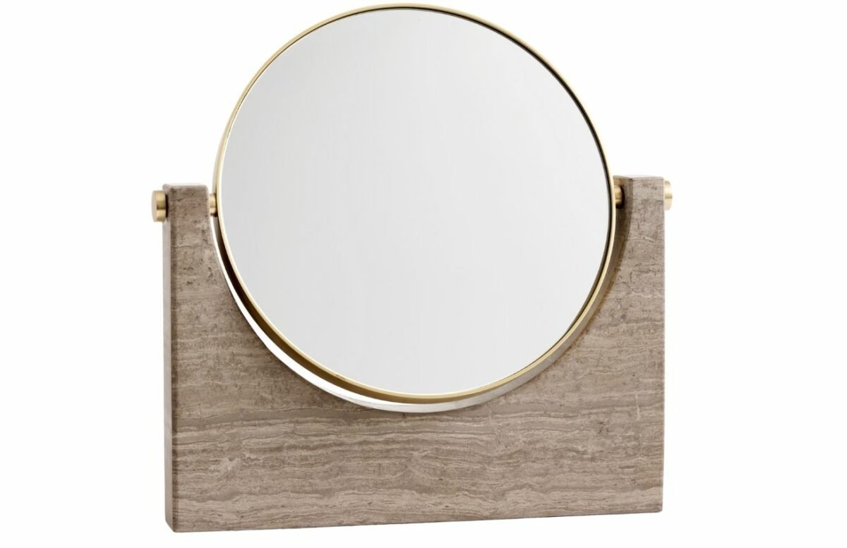 Hnědé mramorové kosmetické zrcadlo