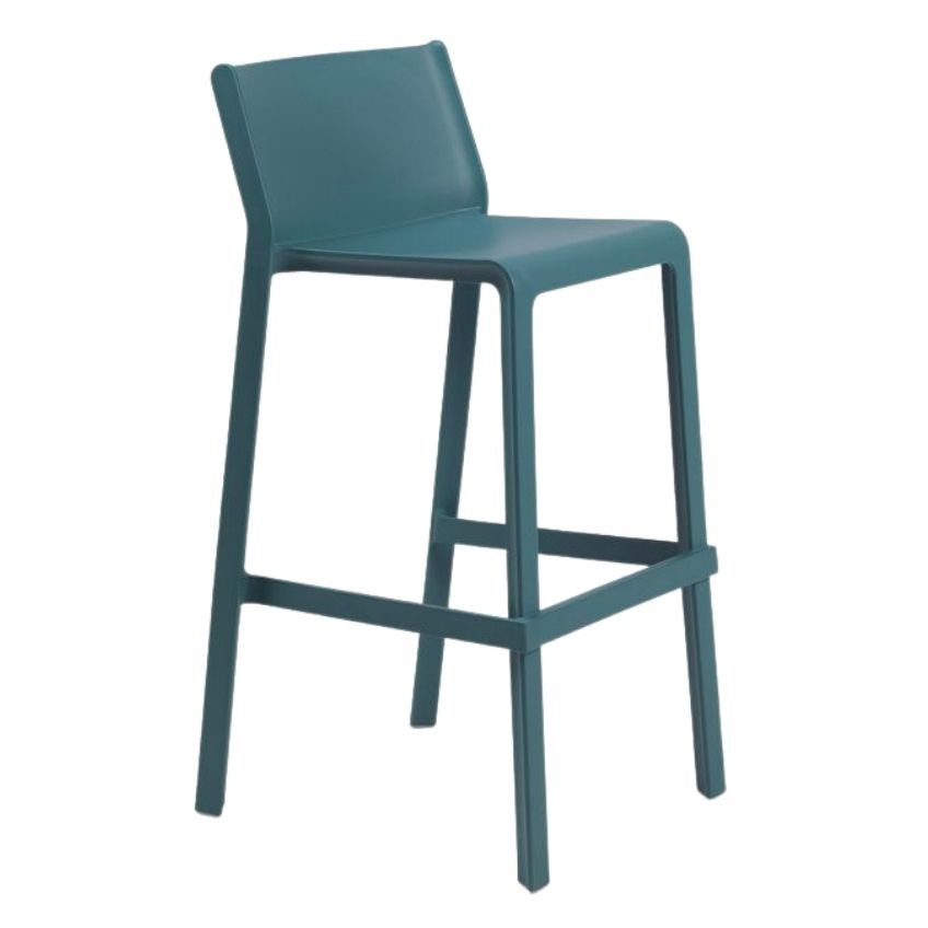 Nardi Petrolejově modrá plastová barová židle