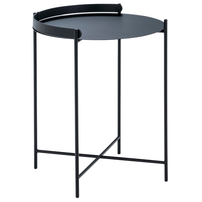 Černý kovový odkládací stolek