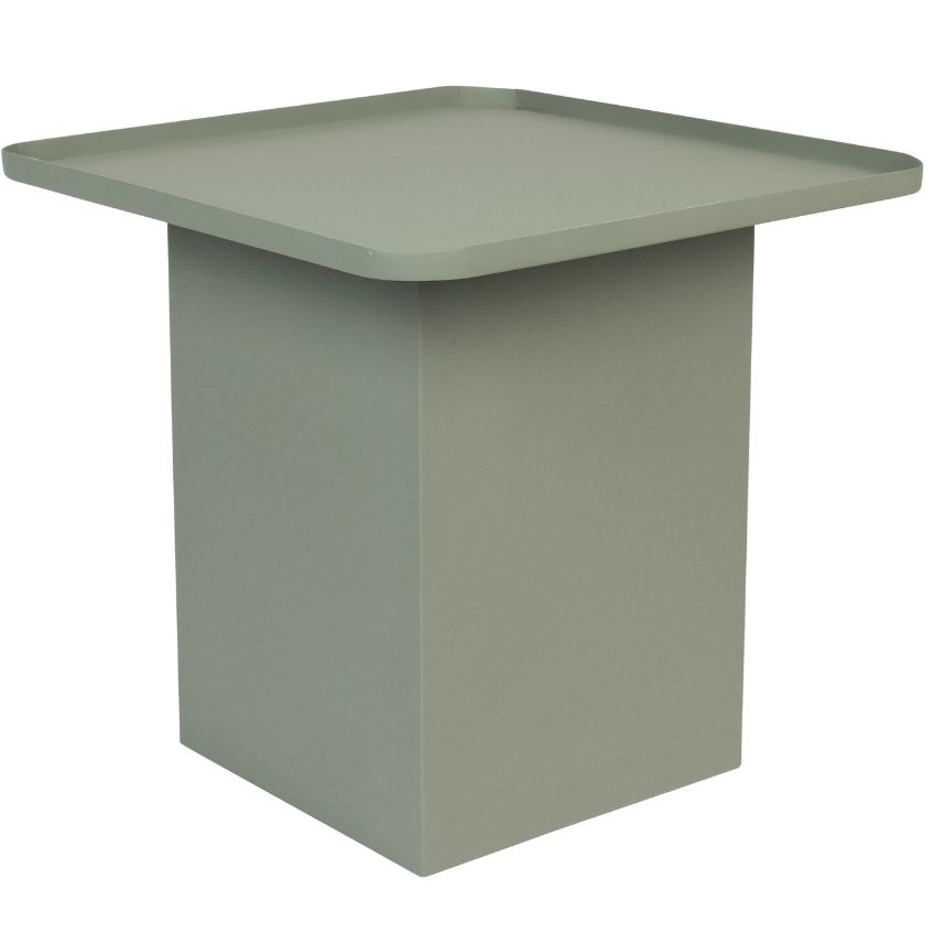 White Label Zelený matný kovový odkládací stolek WLL