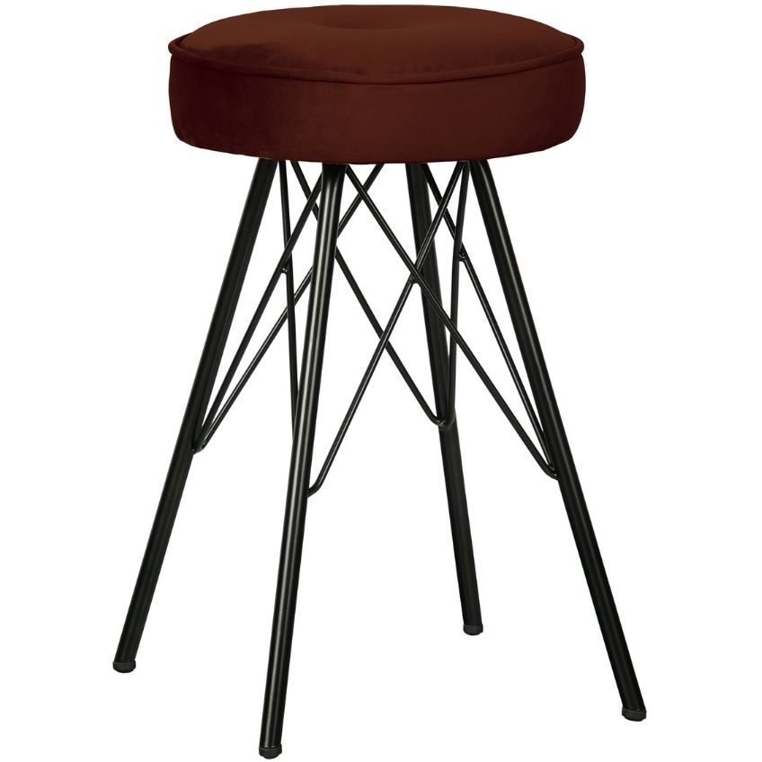 Hoorns Cihlově červená sametová stolička