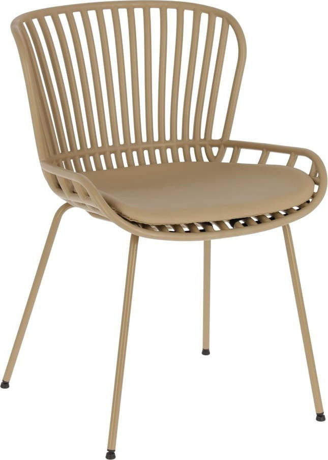 Béžová zahradní židle s ocelovou