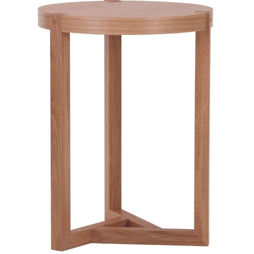 Dubový kulatý odkládací stolek Woodman
