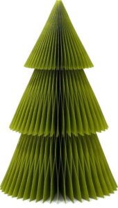 Třpytivě zelená papírová vánoční ozdoba ve tvaru stromu