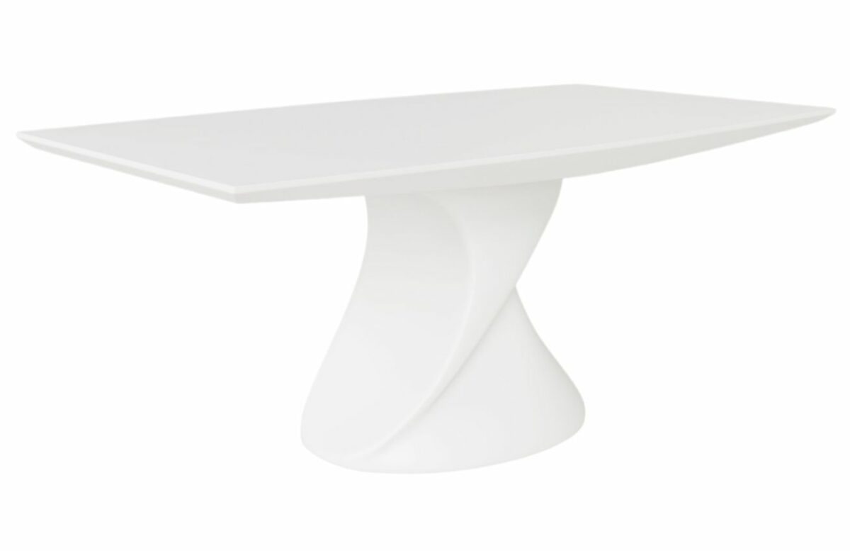 Bílý skleněný jídelní stůl Miotto Bibiana