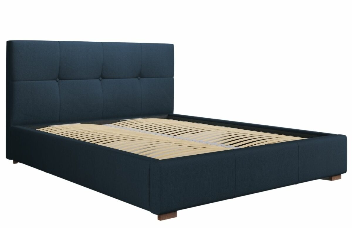 Modrá látková postel MICADONI SAGE 140