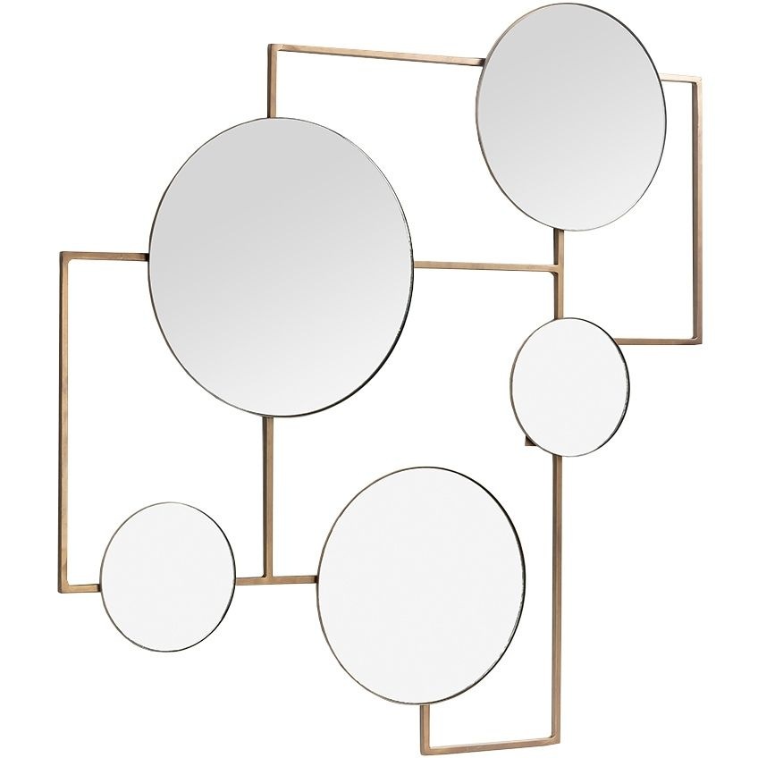 Zlaté nástěnné zrcadlo Kave Home Platte