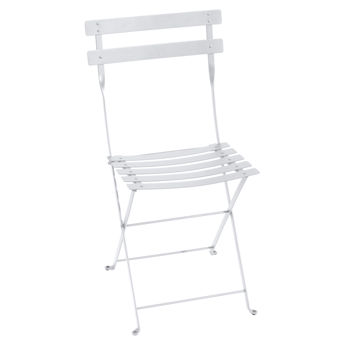 Bílá kovová skládací židle