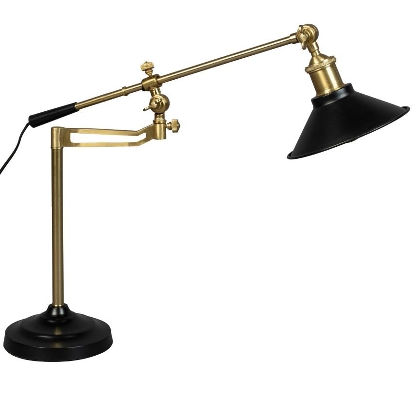 Černo zlatá kovová stolní lampa