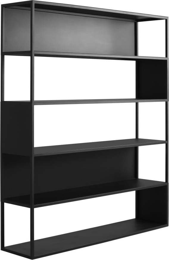 Černá kovová knihovna 150x180 cm