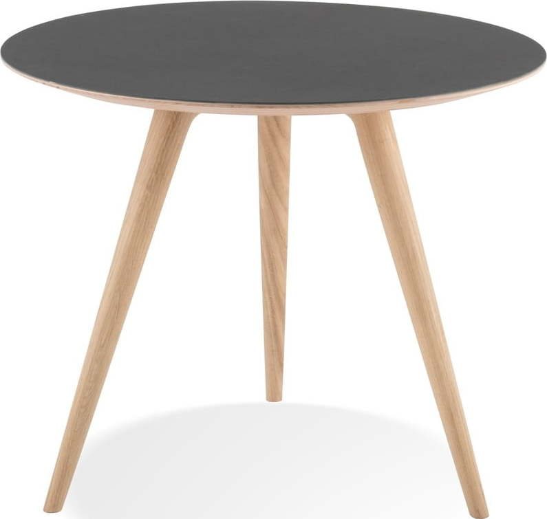 Odkládací stolek z dubového dřeva s černou deskou