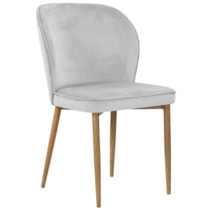 Concept design Stříbrná sametová jídelní židle