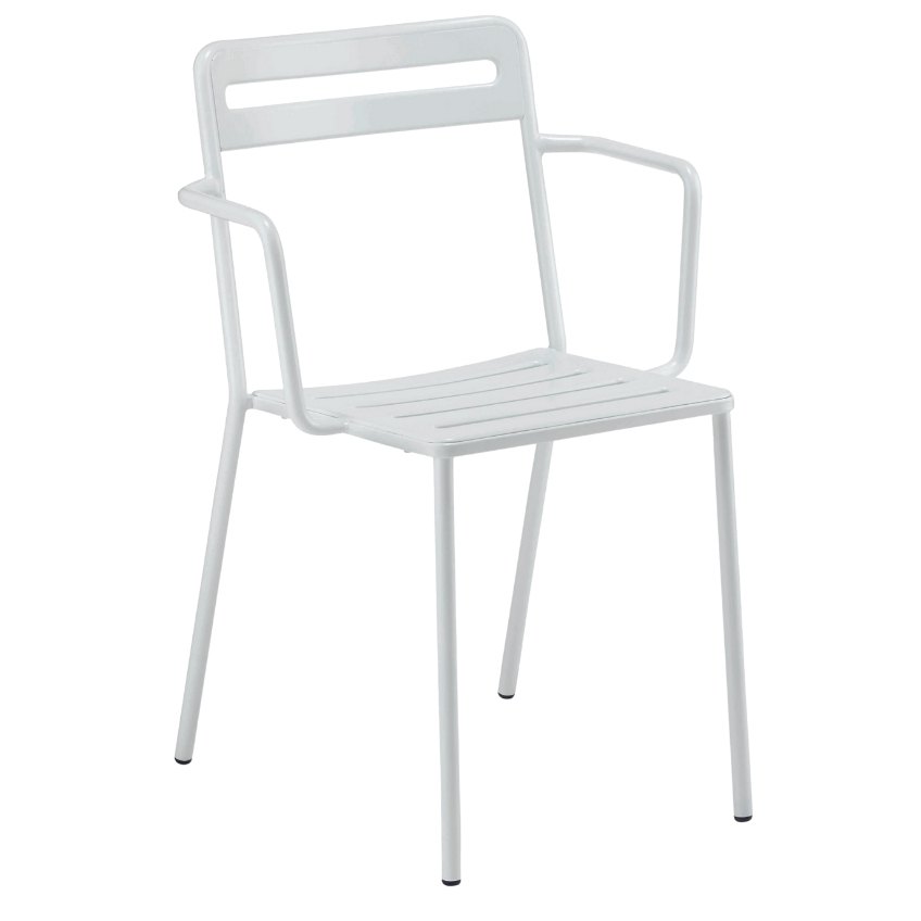 Bílá kovová zahradní židle COLOS