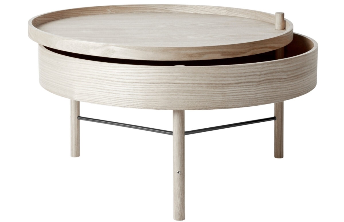 Bíle bělený dubový konferenční stolek MENU