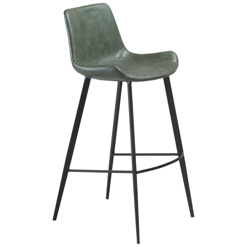 ​​​​​Dan-Form Zelená koženková barová židle DAN-FORM