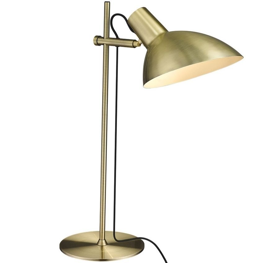 Mosazná kovová stolní lampa Halo