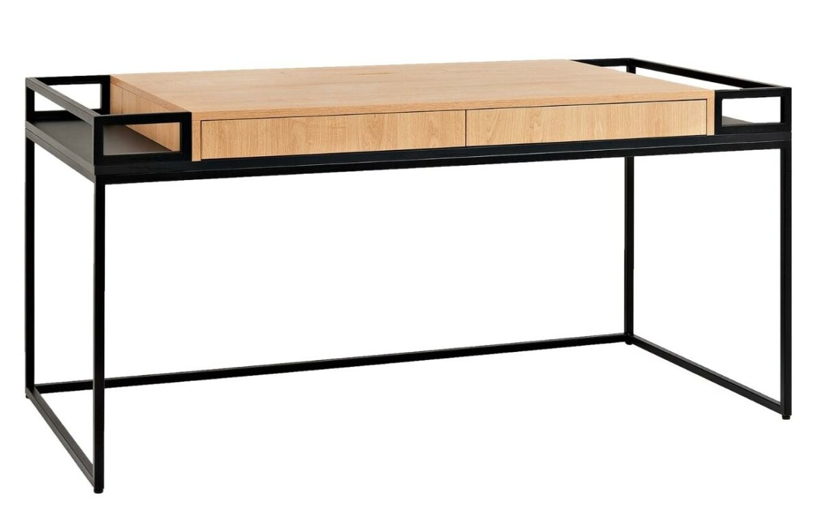 Nordic Design Černý kovový pracovní stůl Hugo 180