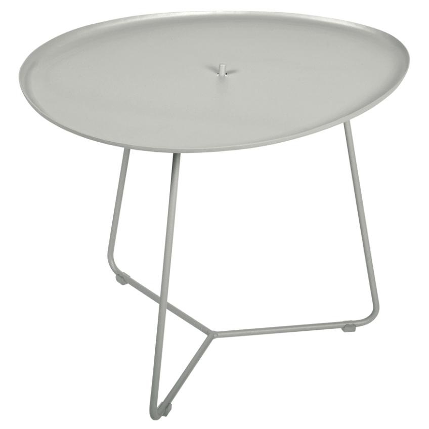Světle šedý kovový konferenční stolek Fermob Cocotte