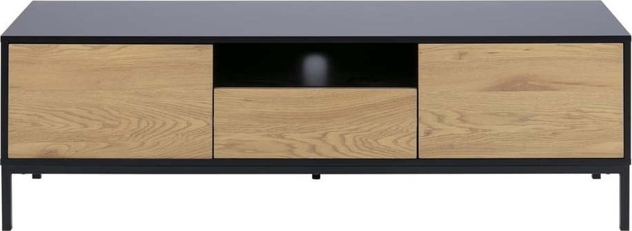 Černý TV stolek v dekoru dubu 140x45