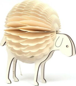 Béžová papírová ozdoba ve tvaru ovce Only