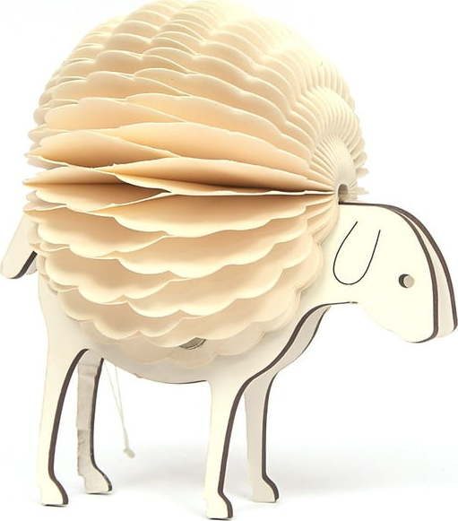 Béžová papírová ozdoba ve tvaru ovce Only
