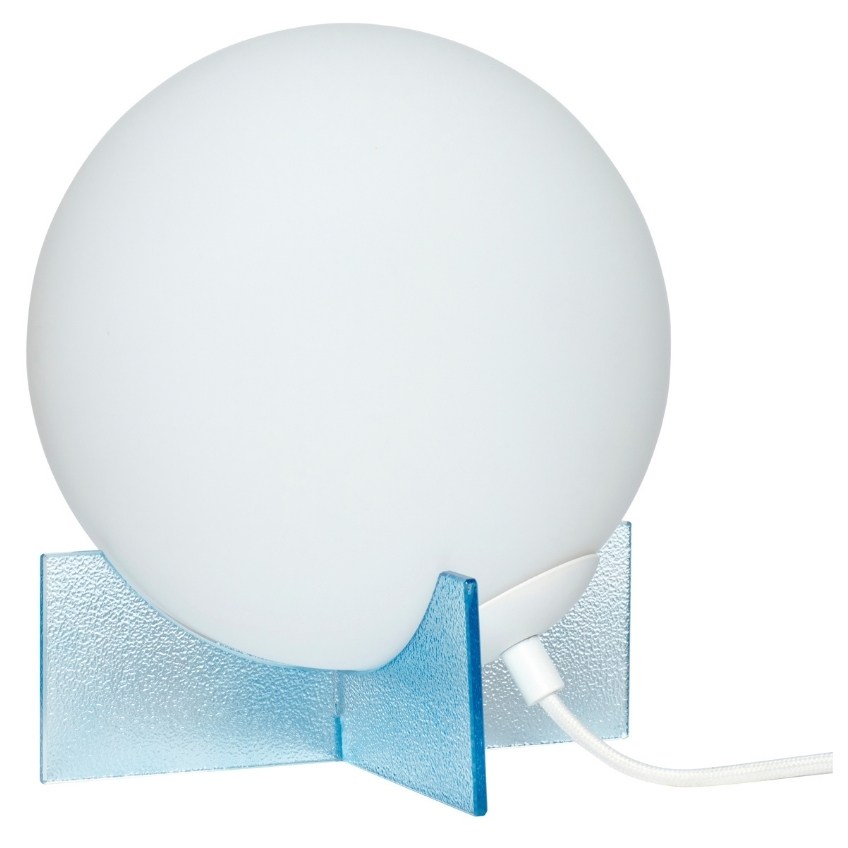 Bílo modrá skleněná stolní lampa Hübsch Gara