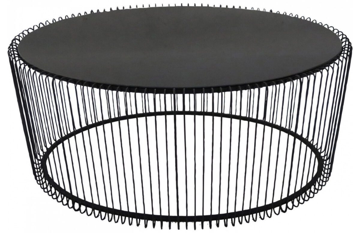 Kare Design Černý kovový konferenční stolek Wire Uno
