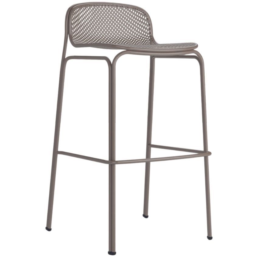 Šedá kovová zahradní barová židle COLOS