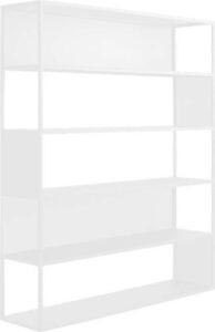 Bílá kovová knihovna 150x180 cm