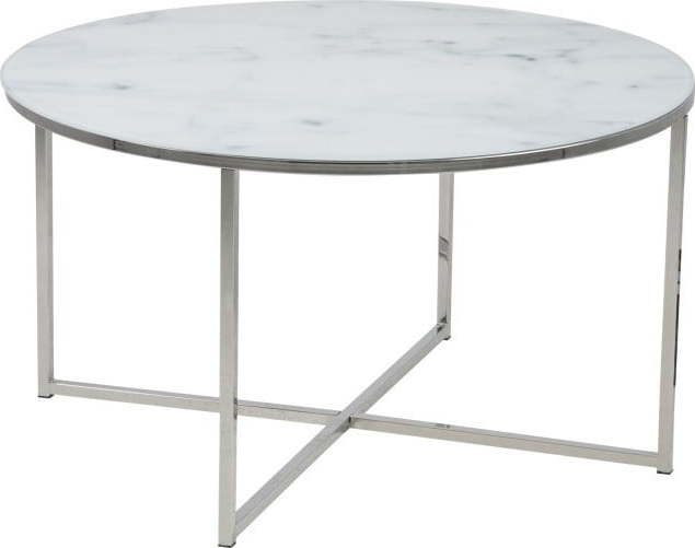 Bílý kulatý konferenční stolek ø 80