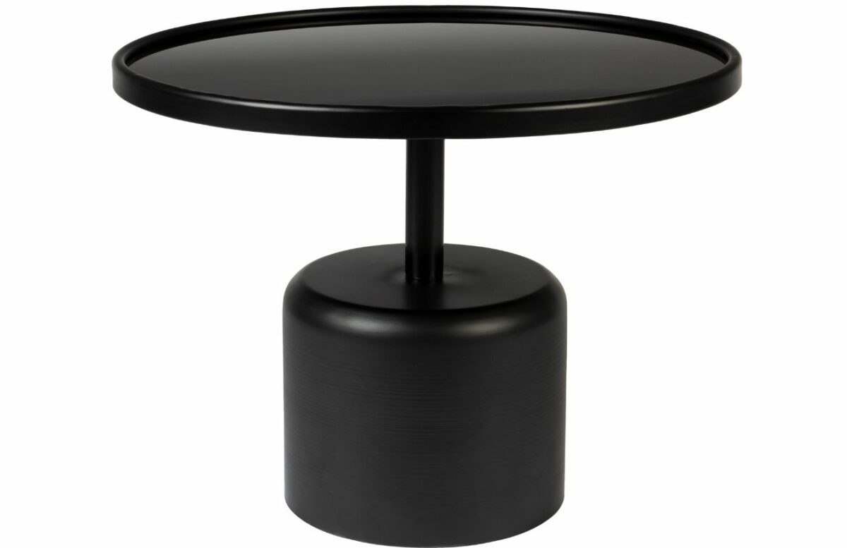 White Label Černý skleněný konferenční stolek