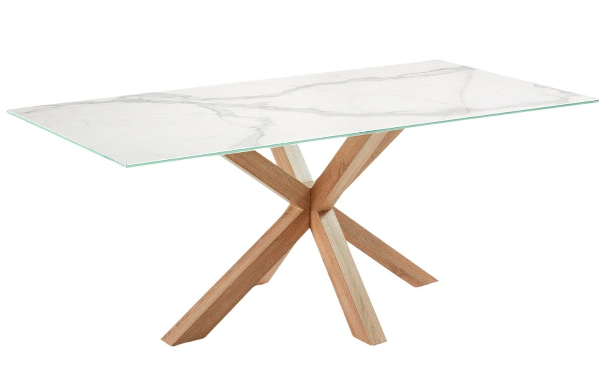 Bílý keramický jídelní stůl Kave Home Argo 180 x