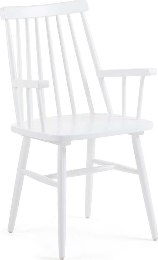 Bílá jídelní židle ze dřeva kaučukovníku