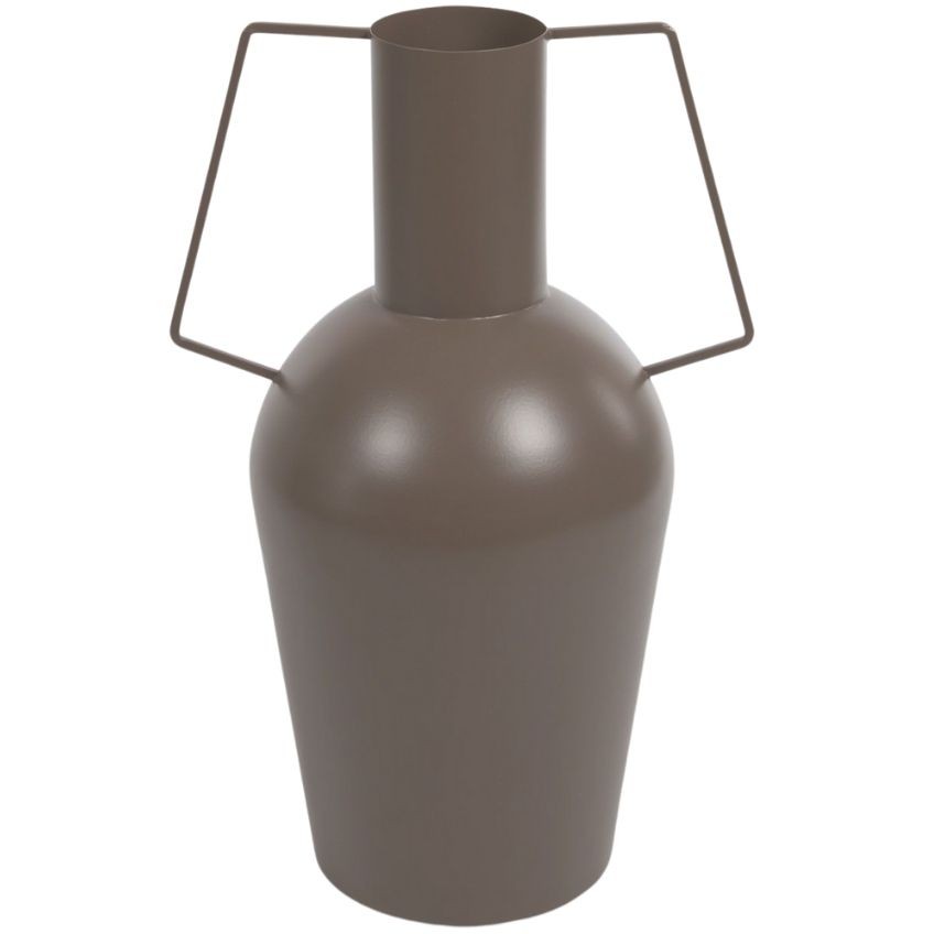 Tmavě hnědá kovová váza Kave Home