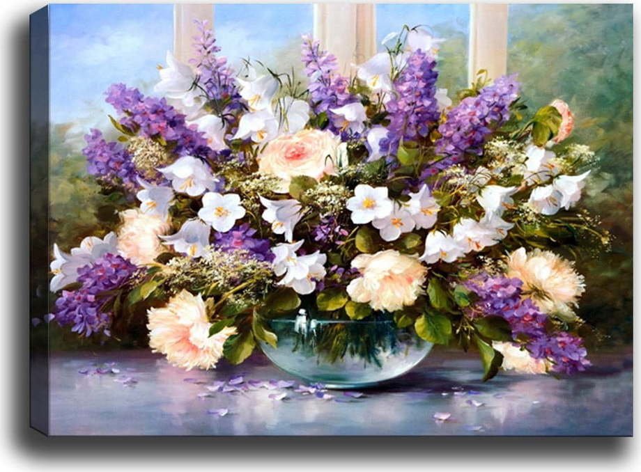 Obraz Tablo Center Purple Flowers
