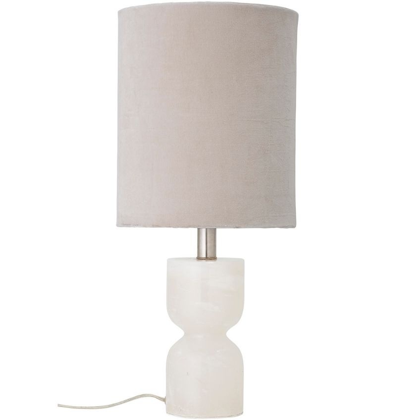 87Krémově bílá sametová stolní lampa Bloomingville Indee