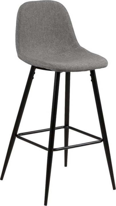 Světle šedá barová židle s kovovým podnožím Actona