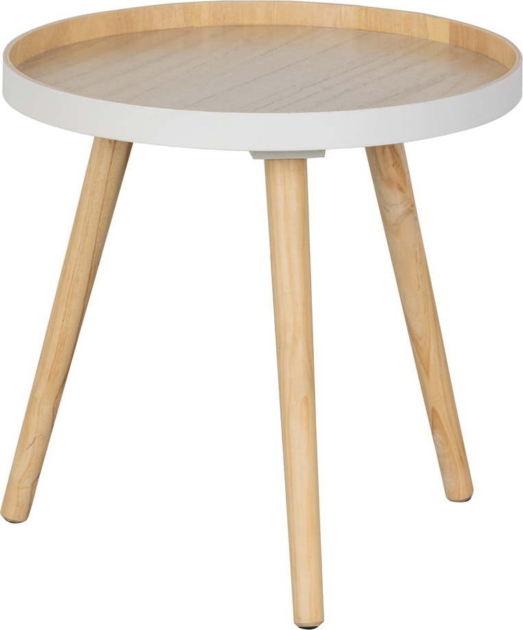 Odkládací stolek s bílým detailem WOOOD