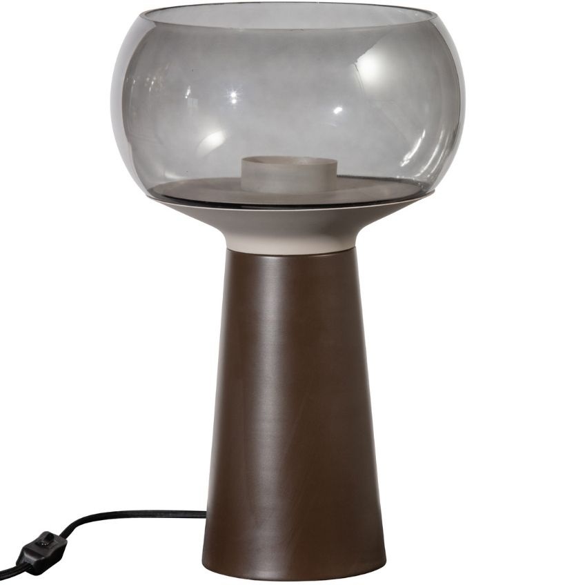 Hoorns Kávově hnědá kovová stolní lampa