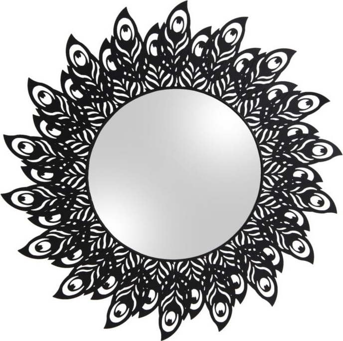 Nástěnné zrcadlo s rámem v černé barvě