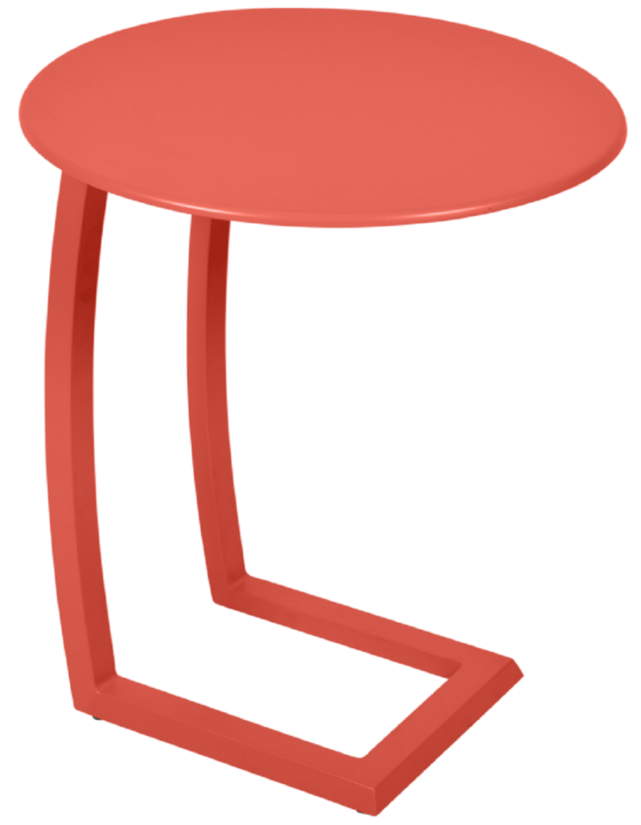 Oranžový kovový odkládací stolek