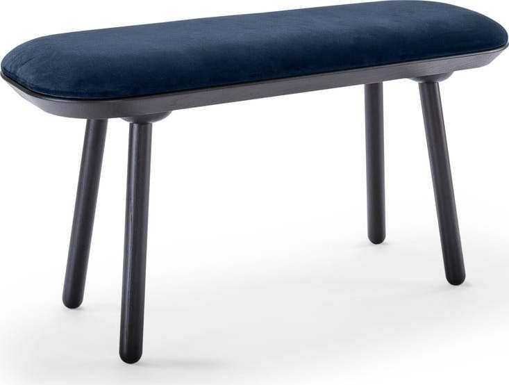 Modro-černá sametová lavice EMKO
