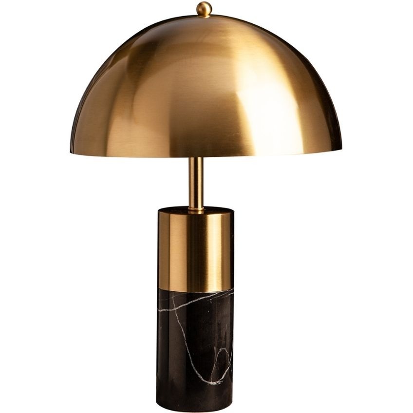 Moebel Living Zlato černá kovová stolní lampa
