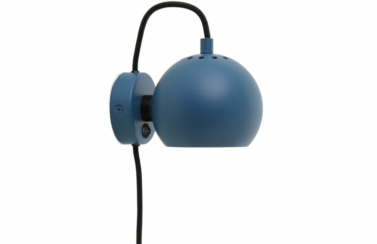 Petrolejově modrá matná kovová nástěnná lampa
