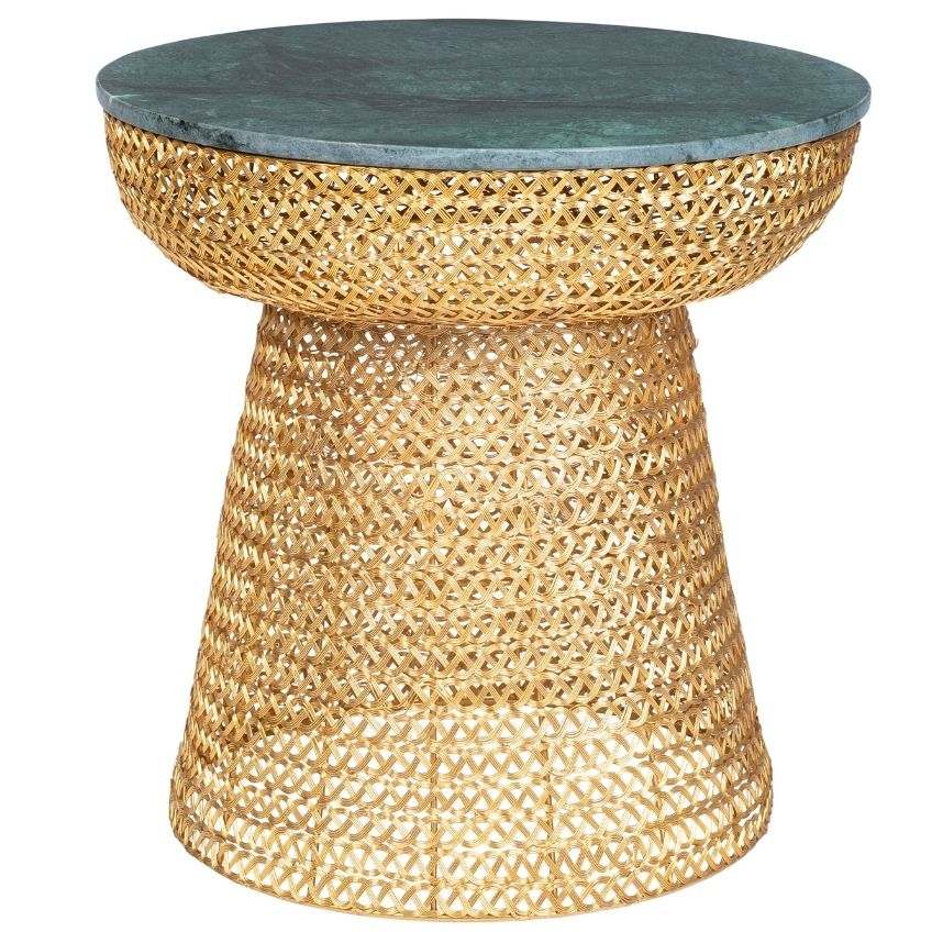 Zlatý kovový konferenční stolek DUTCHBONE GAURI