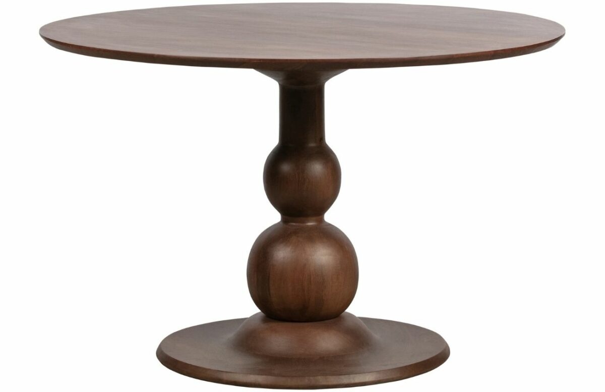 Hoorns Hnědý dřevěný kulatý jídelní stůl