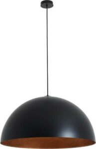 Černé závěsné svítidlo s detailem v měděné
